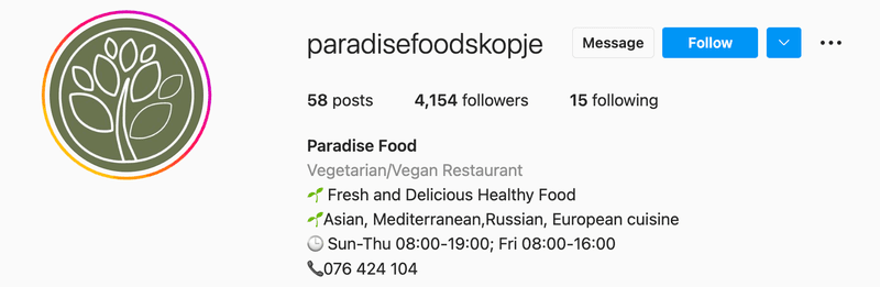 paradies food good instagram bios for businesses