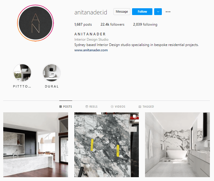 make Instagram posts about interior design