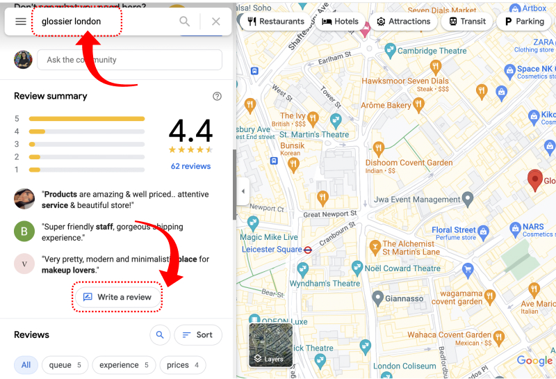 Google maps desktop leave a review