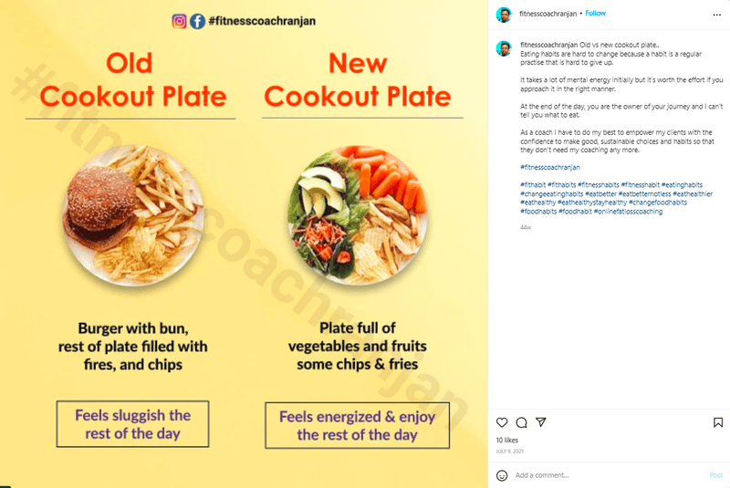 publicações criativas no instagram sobre comida