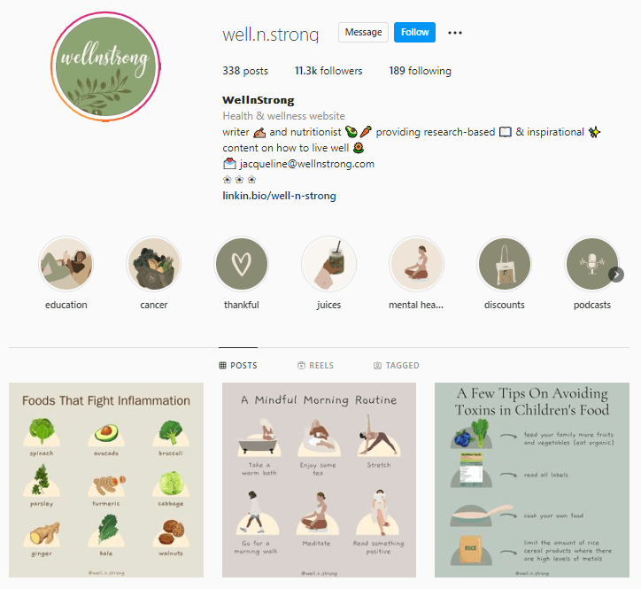 Instagram business ideas for nutritionist