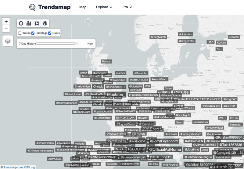 track popular hashtags with trendsmap social media content creator tool