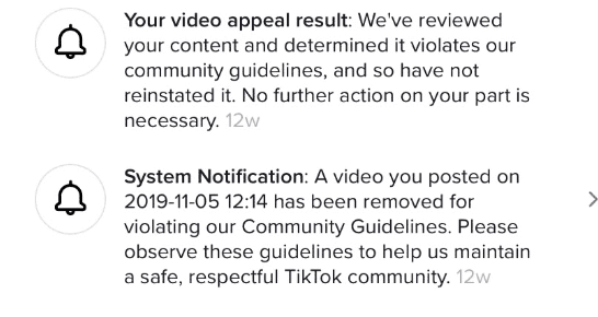 tiktok shadow ban notification