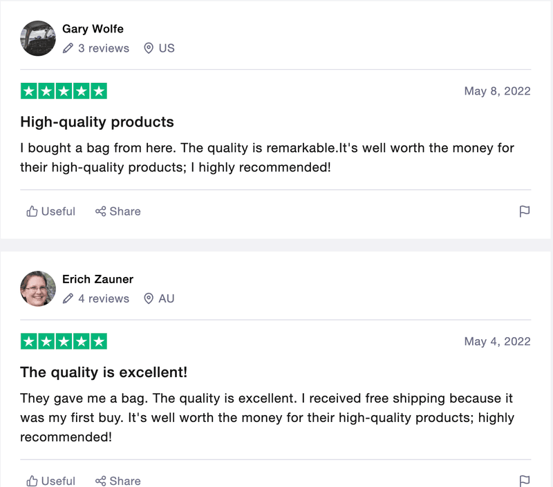 good customer feedback for an ecommerce website