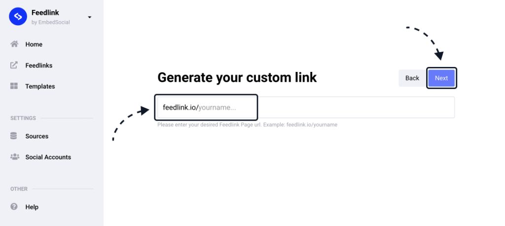 get Feedlink URL