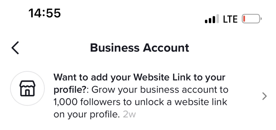1000 followers to add link in TikTok bio