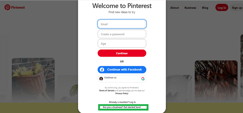 create pinterest business profile