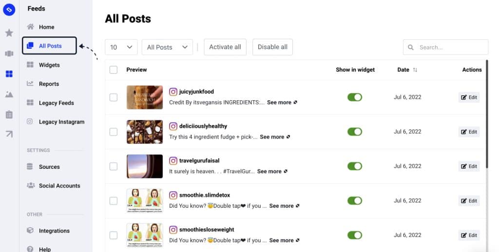 social media posts aggregator