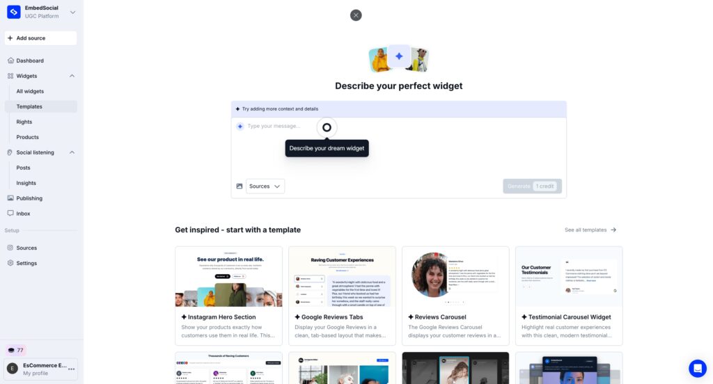 describe your ugc widget