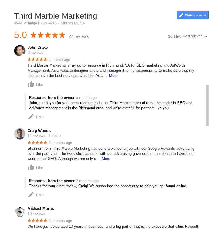 Google Review Response Template