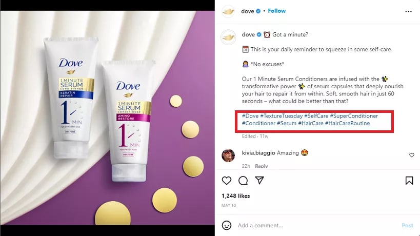 Instagram hashtags example