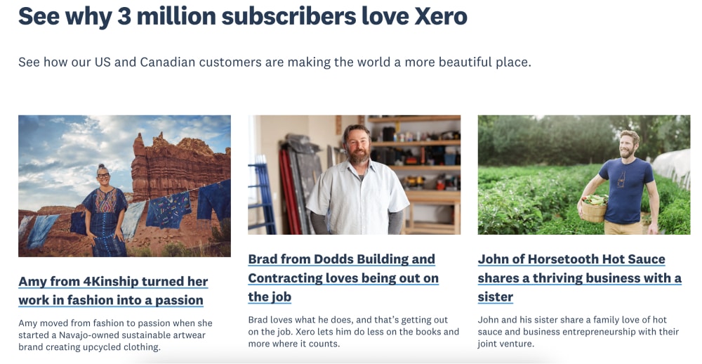 Success stories page for Xaro