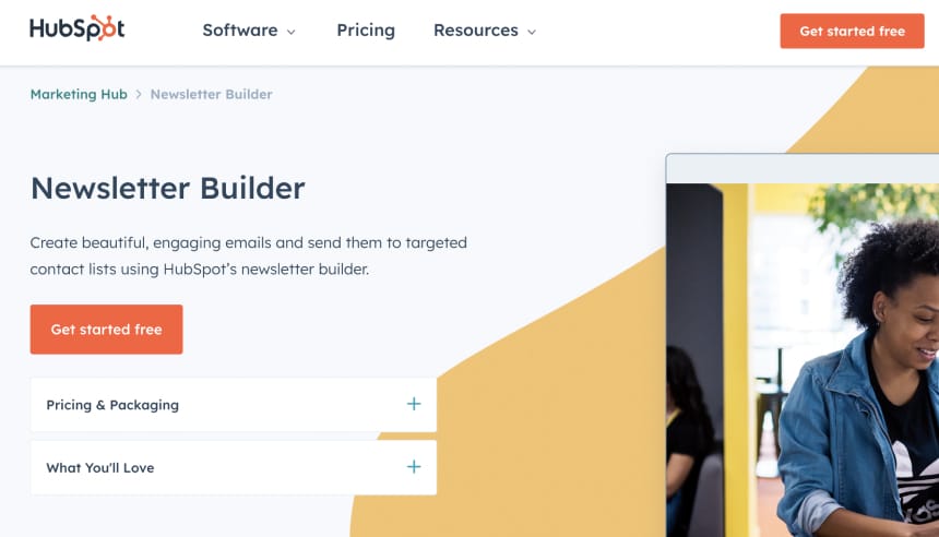 Newsletter builder by Hubspot