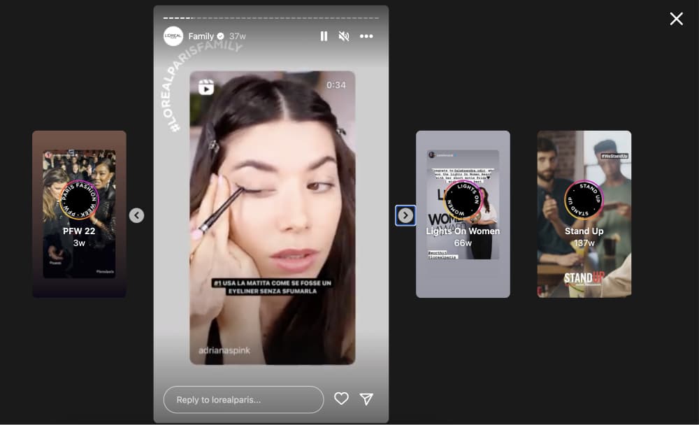 loreal examples of UGC stories