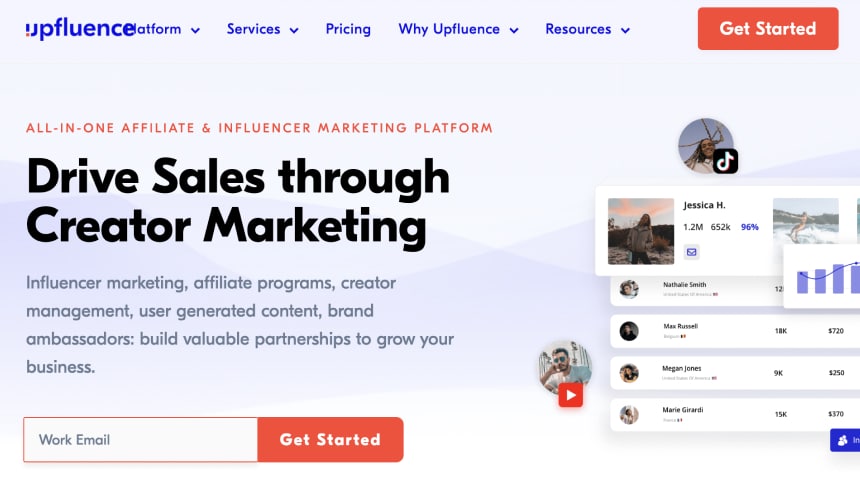 Upfluence influencer management tool