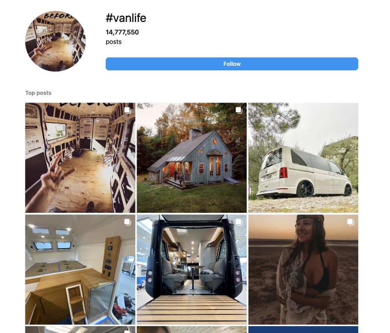 Instagram community #VanLife