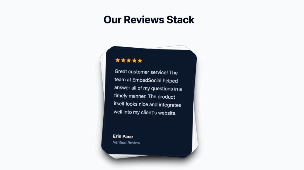 Google reviews card stack widget