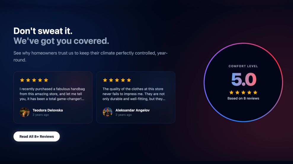Google reviews widget for hvac