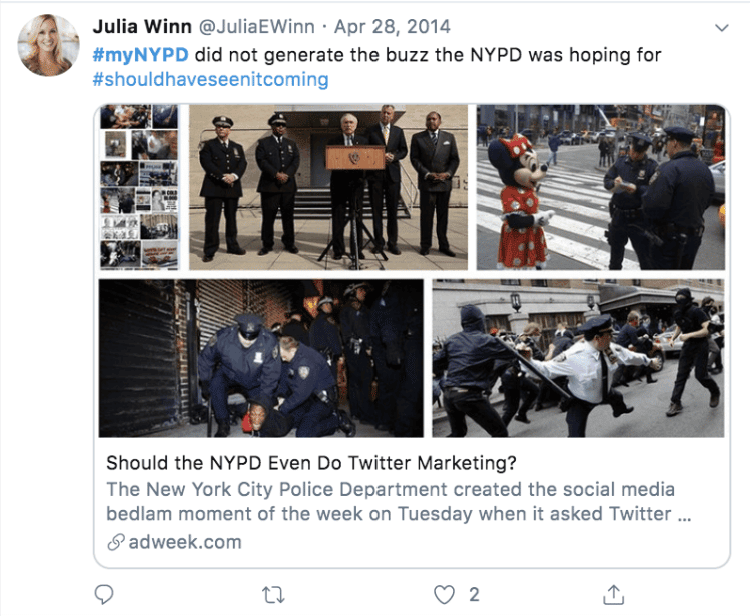 myNYPD failed UGC campaign