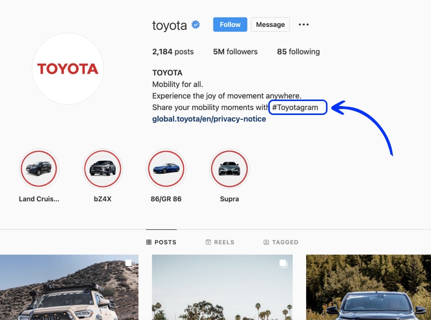 Toyota hashtag
