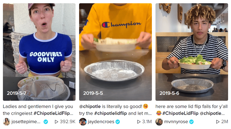 TikTok UGC challenge by Chipotle