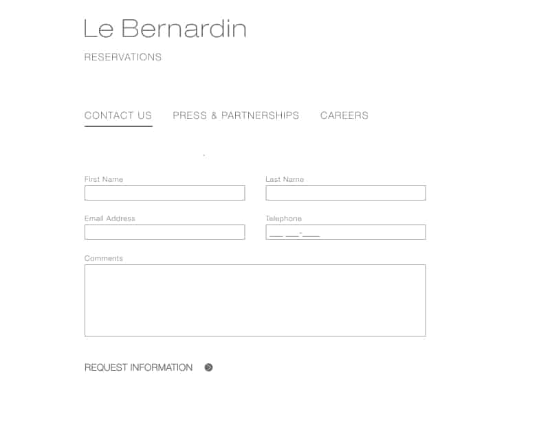 restaurant contact form