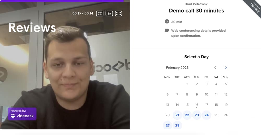 Calendly appointment scheduling widget