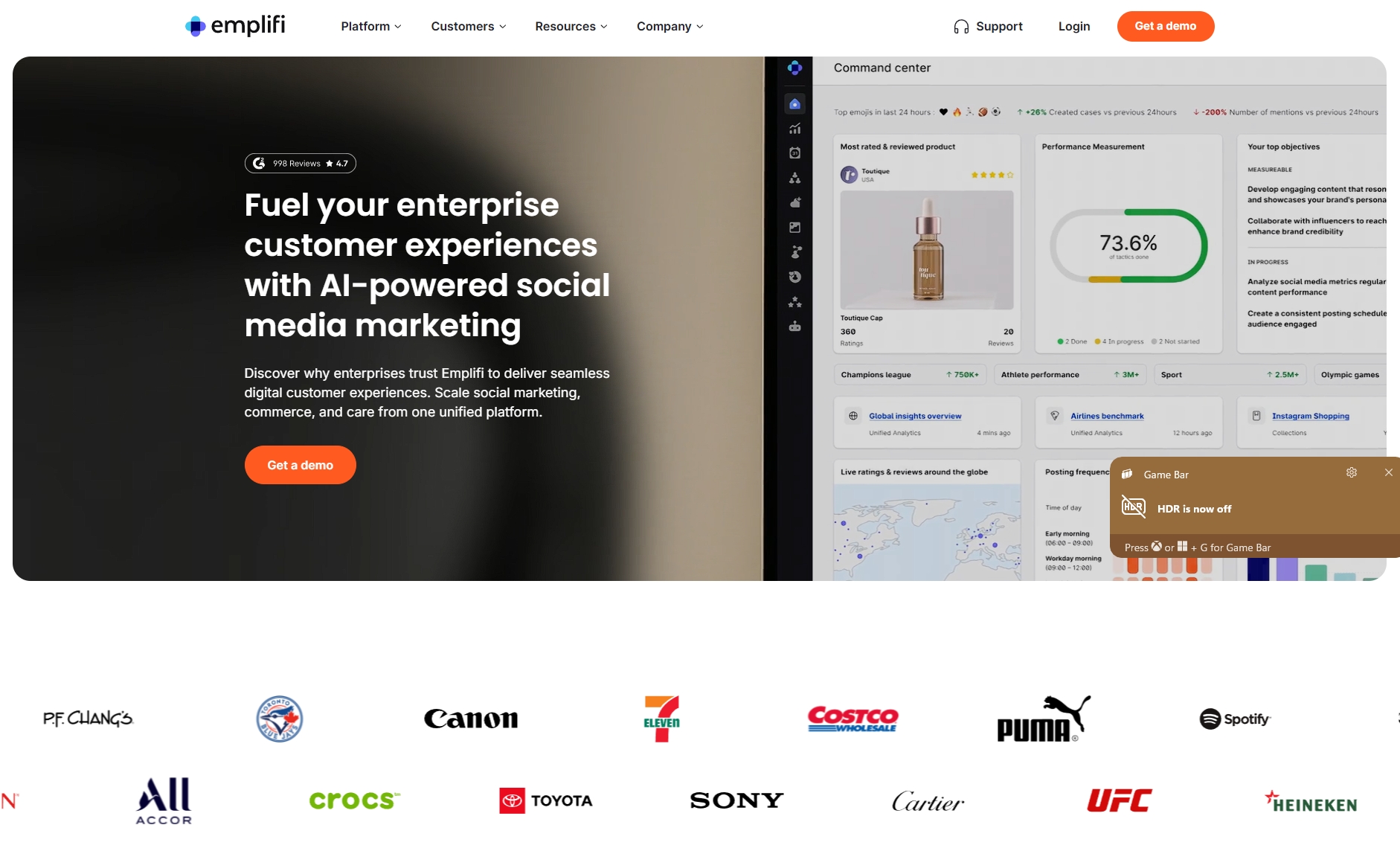 emplifi landing page