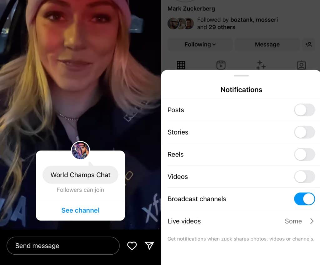 how to join an Instagram channel