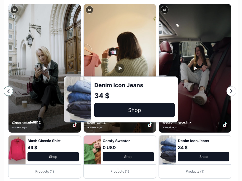 TikTok mentions widget