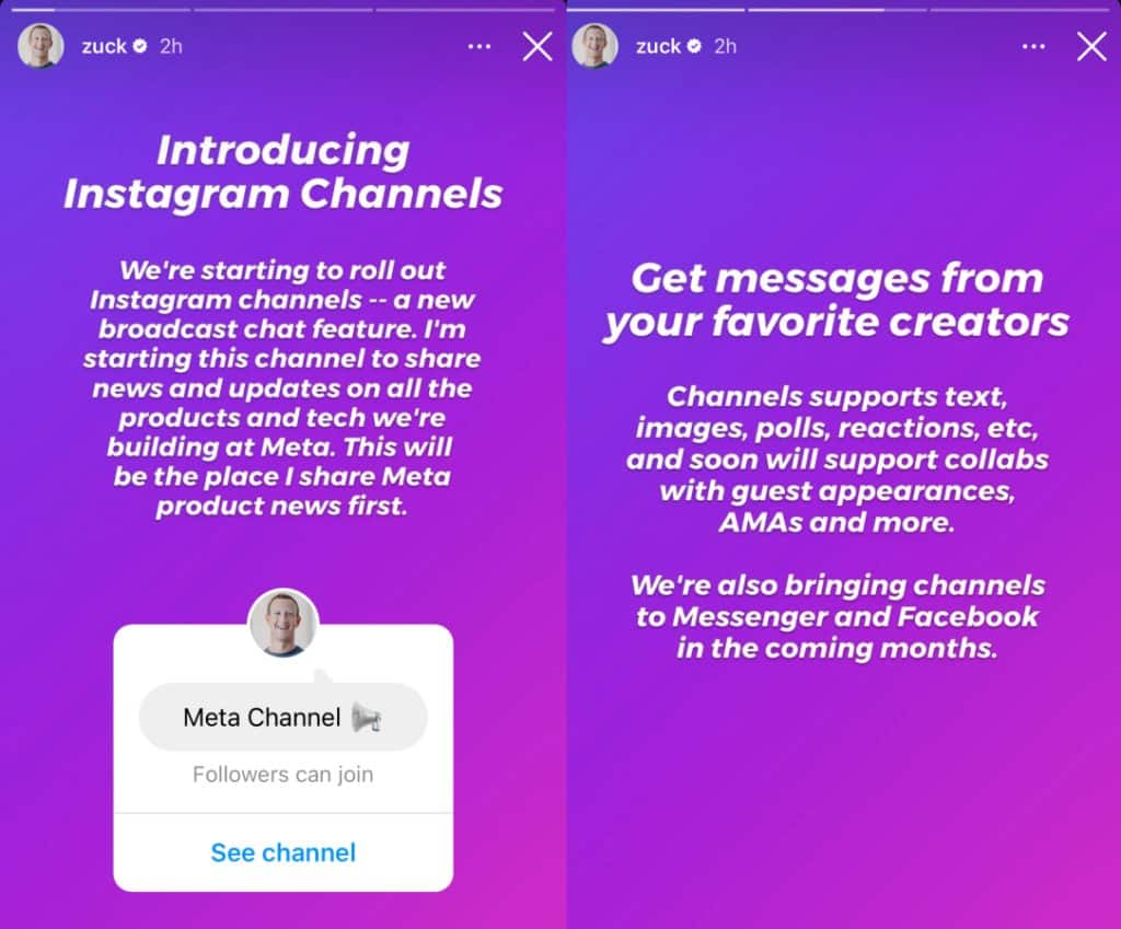 Definition of Instagram channel