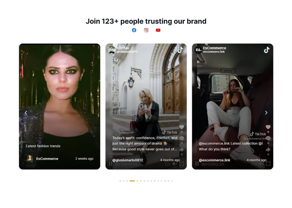 Social Media Slider widget template