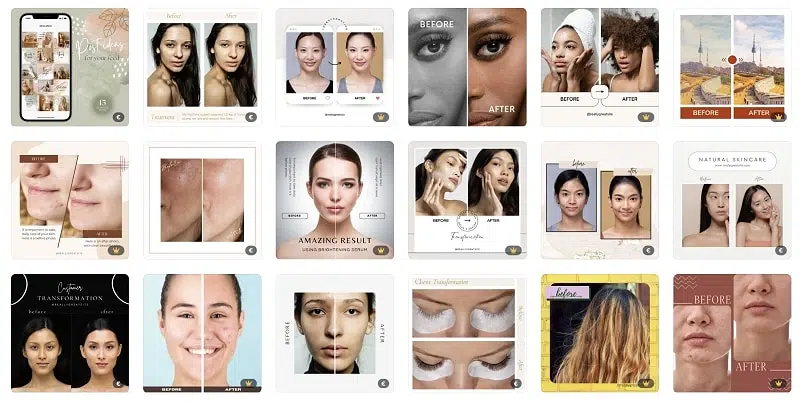 before and after instagram carousel template