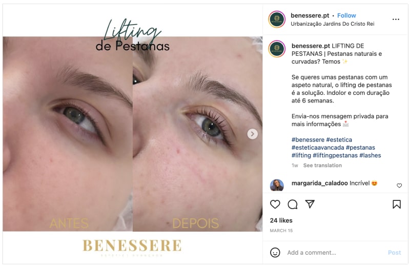 carousel post on Instagram with before and after photos