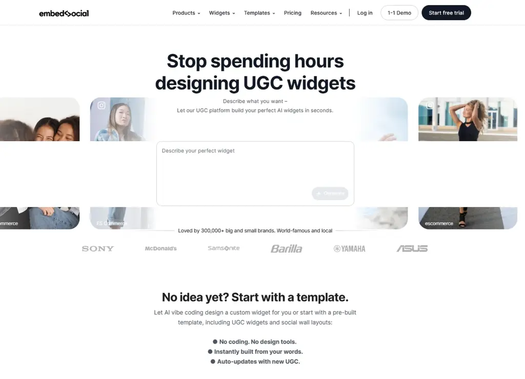 embedsocial landing page