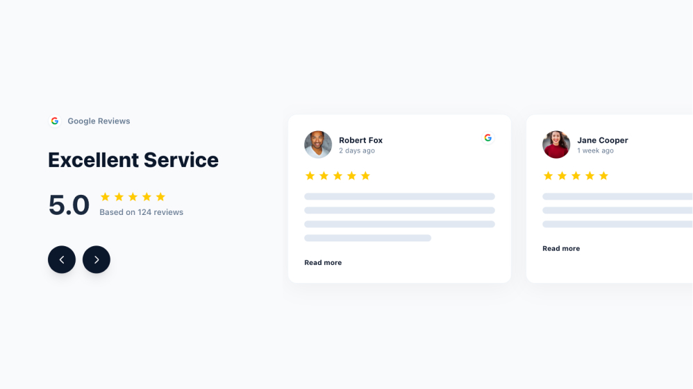 Google reviews carousel