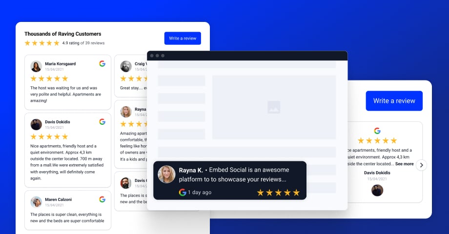 Tempaltes for Google Reviews widgets