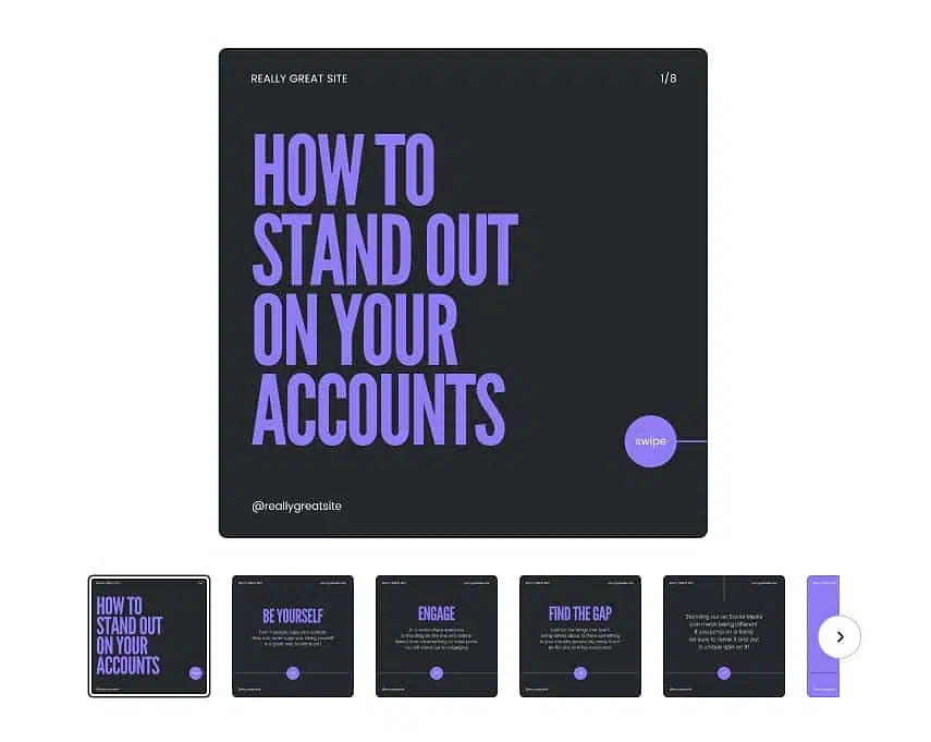 step-by-step tutorial instagram carousel template