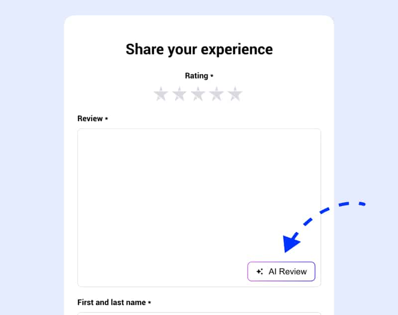 Click AI review button to activate AI when writing a review