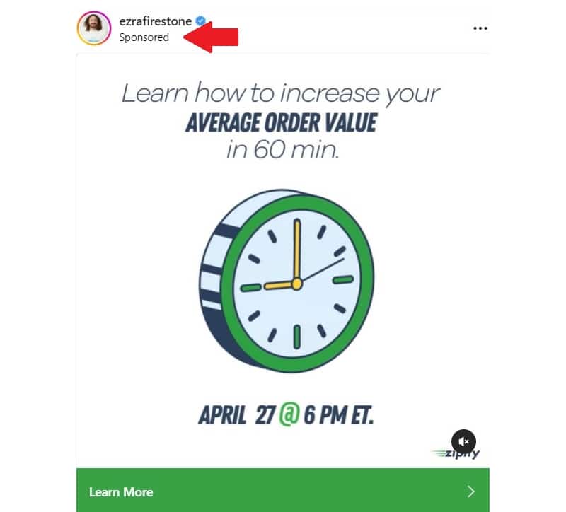 Sponsored posts on Instagram