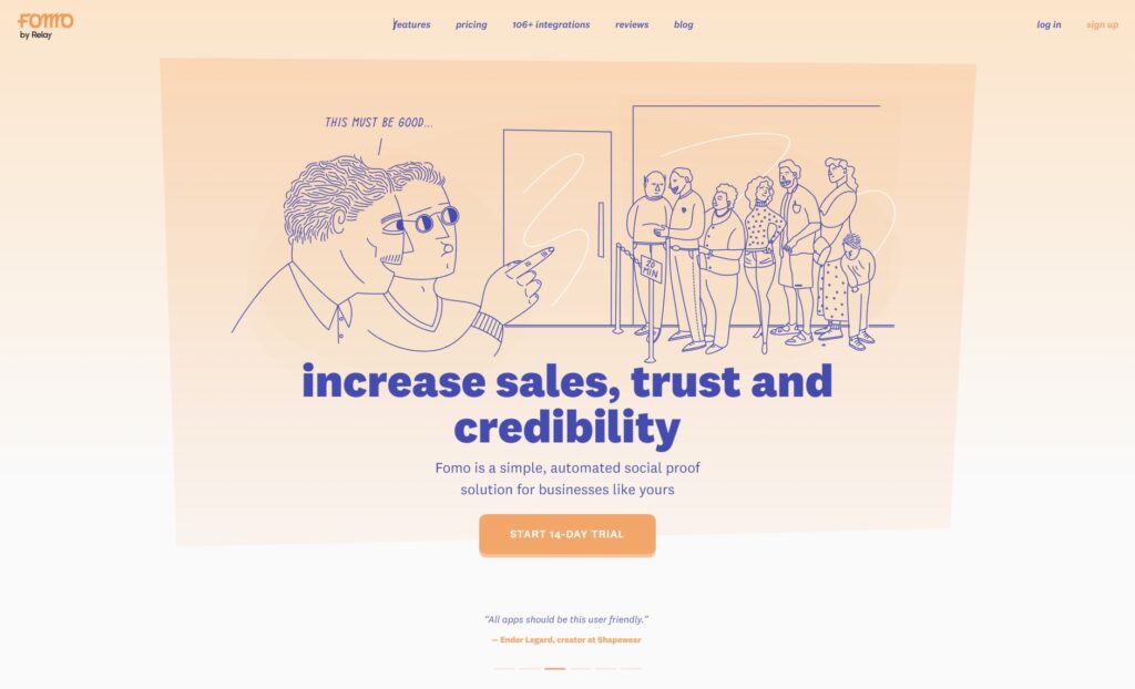 fomo landing page