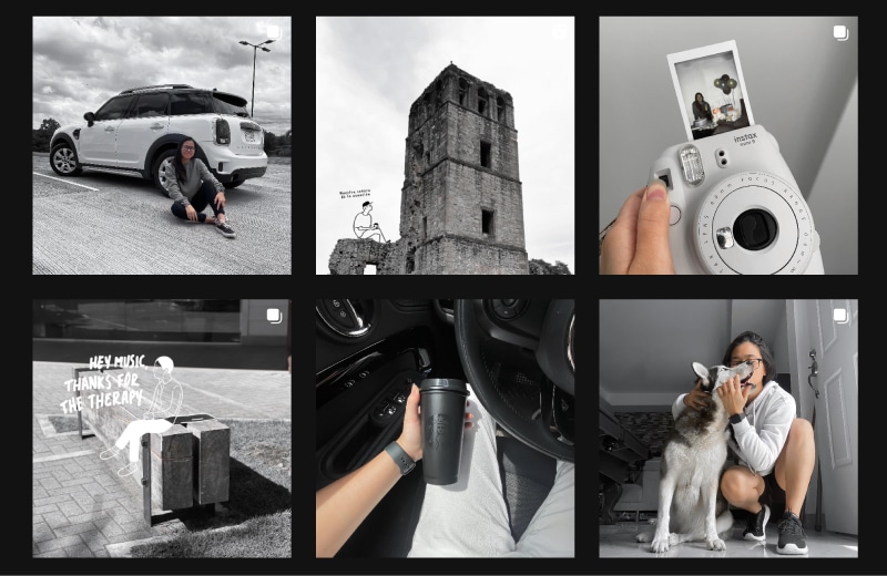 Instagram feed example of black and white design 2
