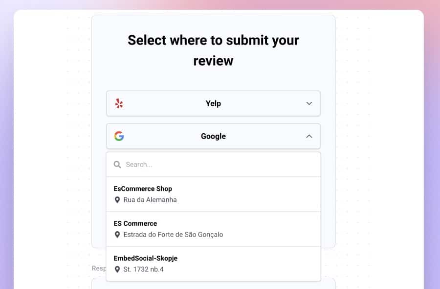 Add buttons to review sites in one page