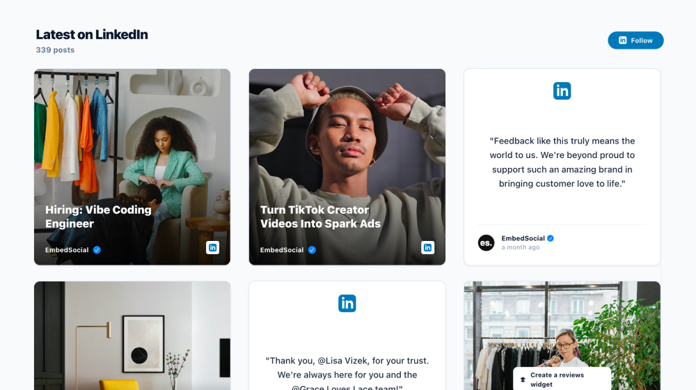 LinkedIn Grid Widget