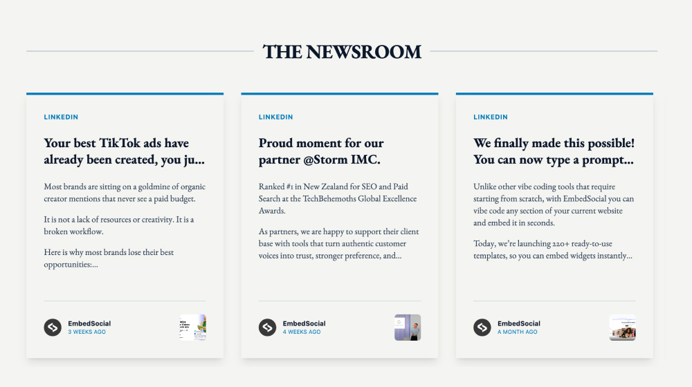 Modern LinkedIn Slider for website