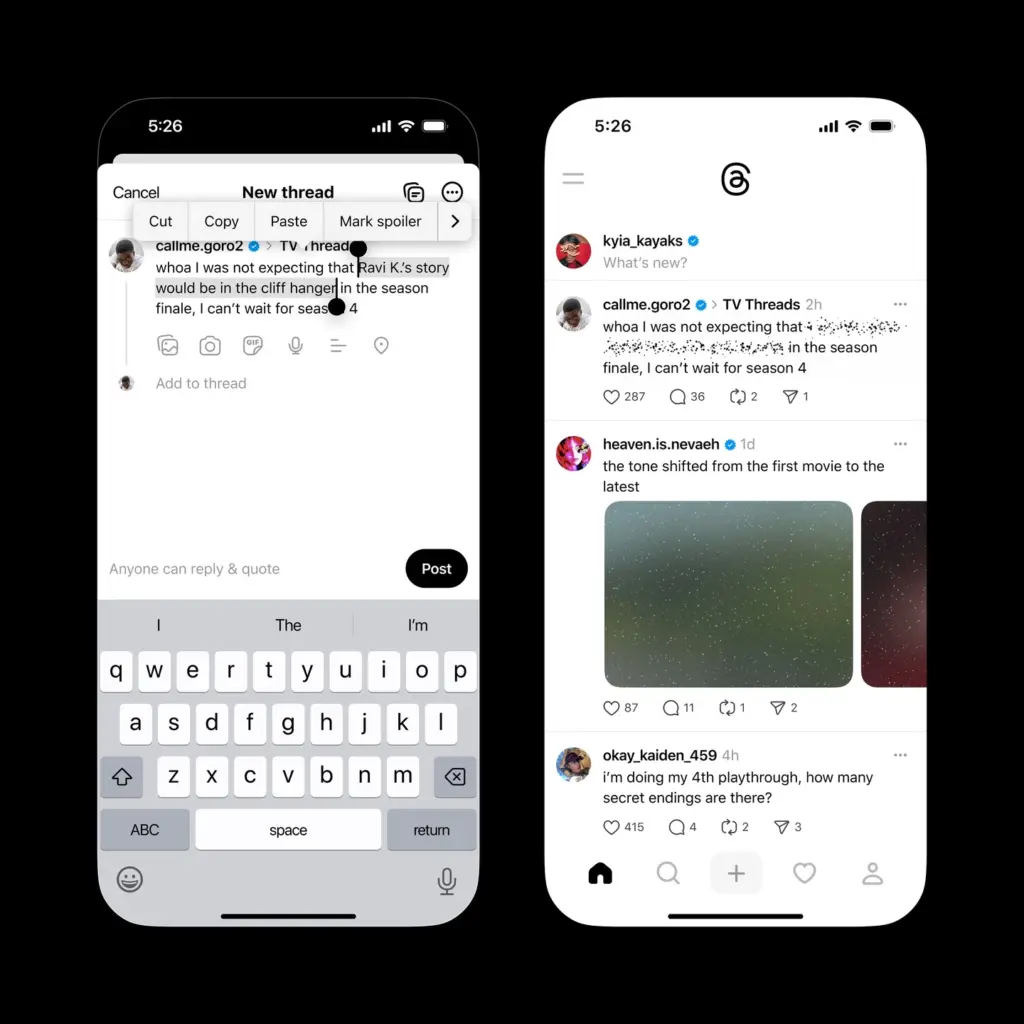 threads spoiler tags update