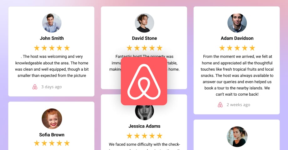 Embed Airbnb reviews