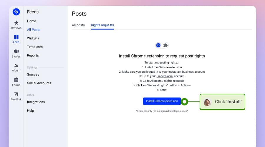 Chrome extension for rights management