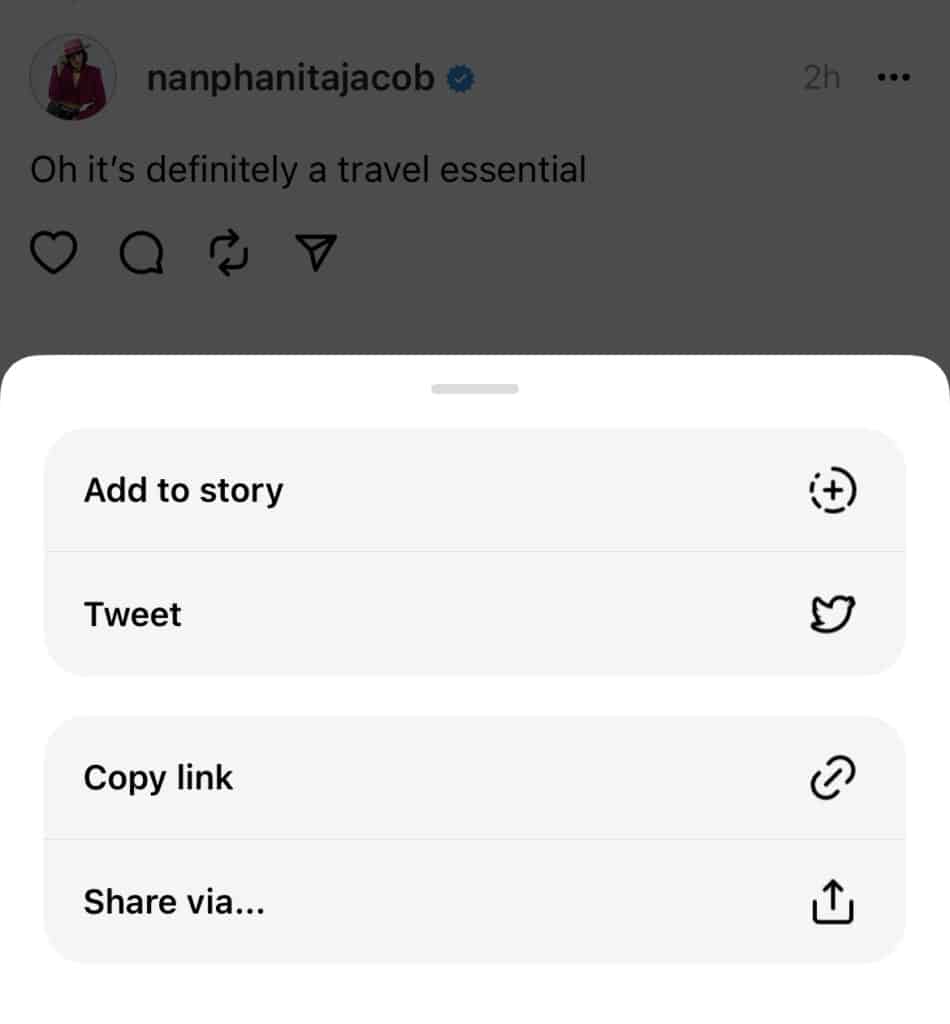 Options to post on Instagram feed or add to story