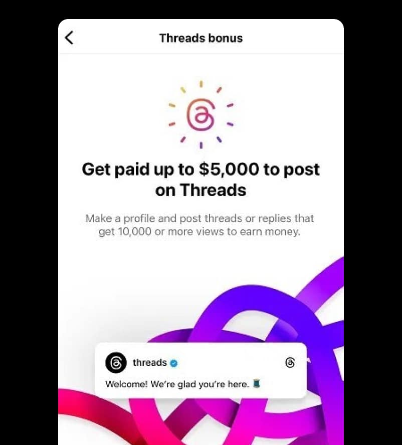 Bonus to post on Threads